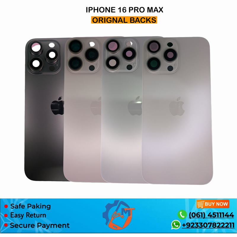IPHONE 16 PRO MAX 100% ORG BACK COVER MIX COLOUR