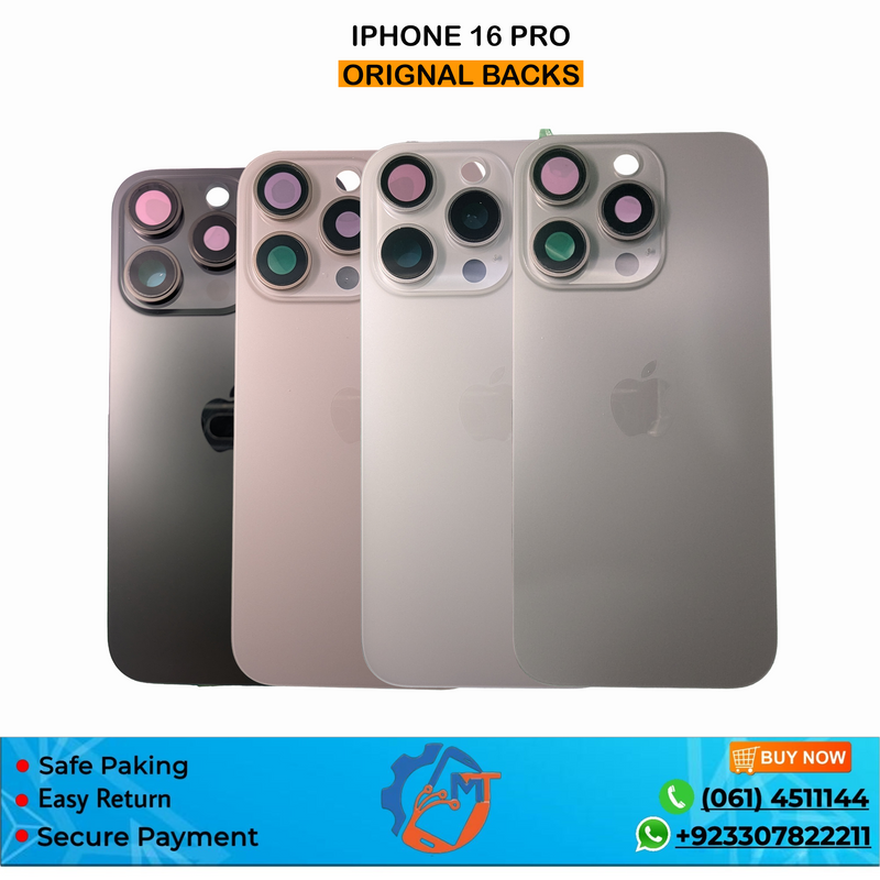 IPHONE 16 PRO 100% ORG BACK COVER MIX COLOUR
