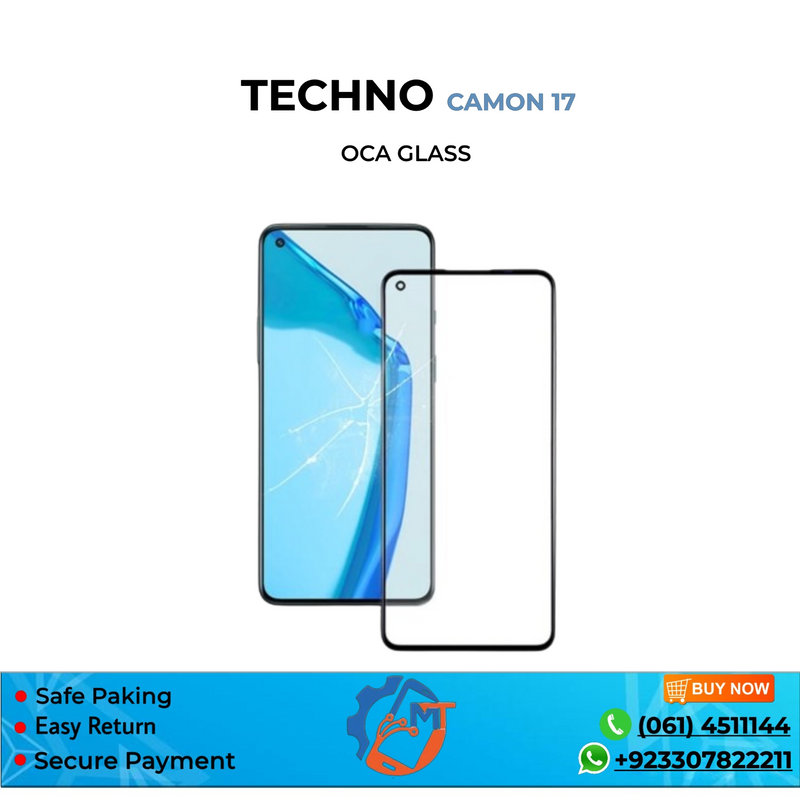 CAMON 17/SPARK 7 PRO/VISION 2 OCA GLASS BLACK