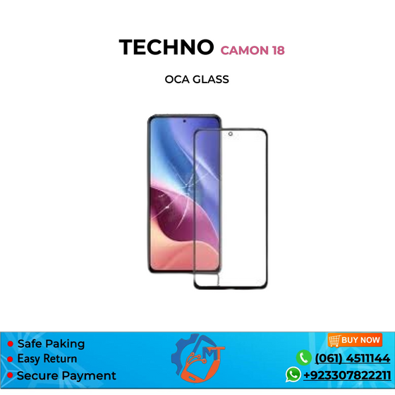CAMON 18/HOT 11S/X6812 OCA GLASS BLACK