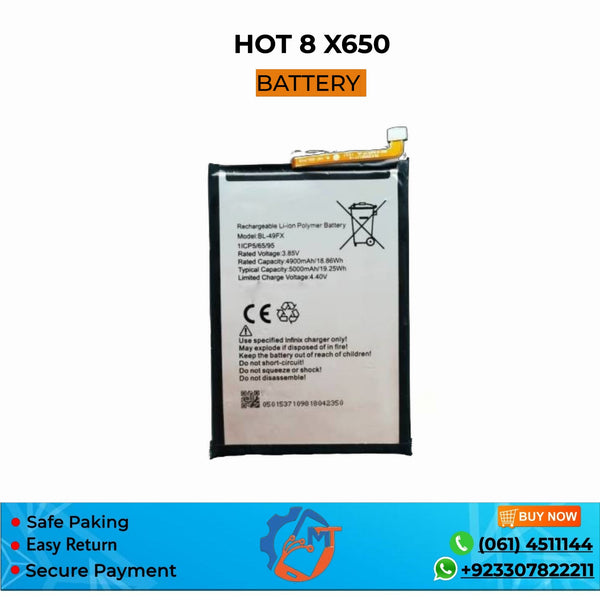 HOT 8\X650 BATTERY INFINIX