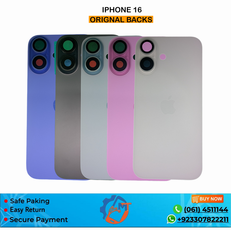 IPHONE 16 100% ORG BACK COVER MIX COLOUR