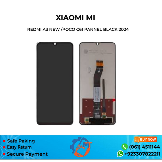MI A3 2024/POCO C61  PANNEL BLACK ORG SVC