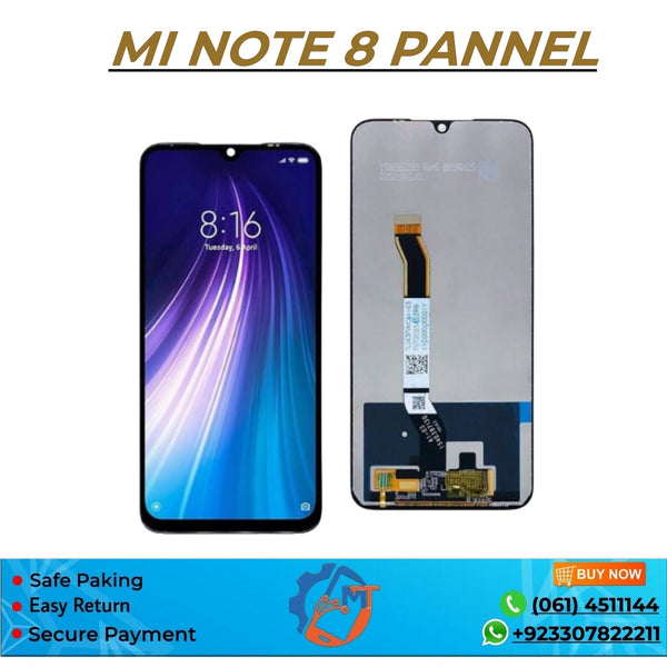 MI NOTE 8 PANNEL ORG BLACK SVC