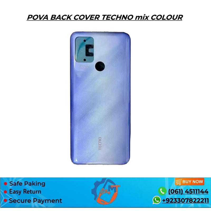 POVA BACK COVER TECHNO MIX COLOUR