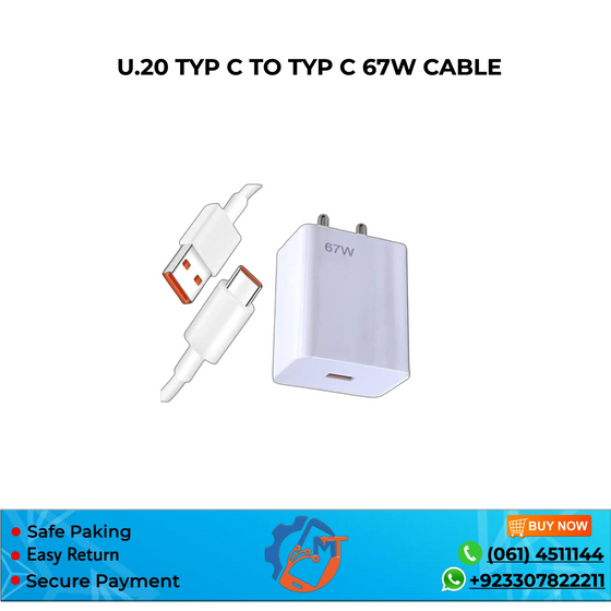 U.20 TYP C TO TYP C 67W CABLE