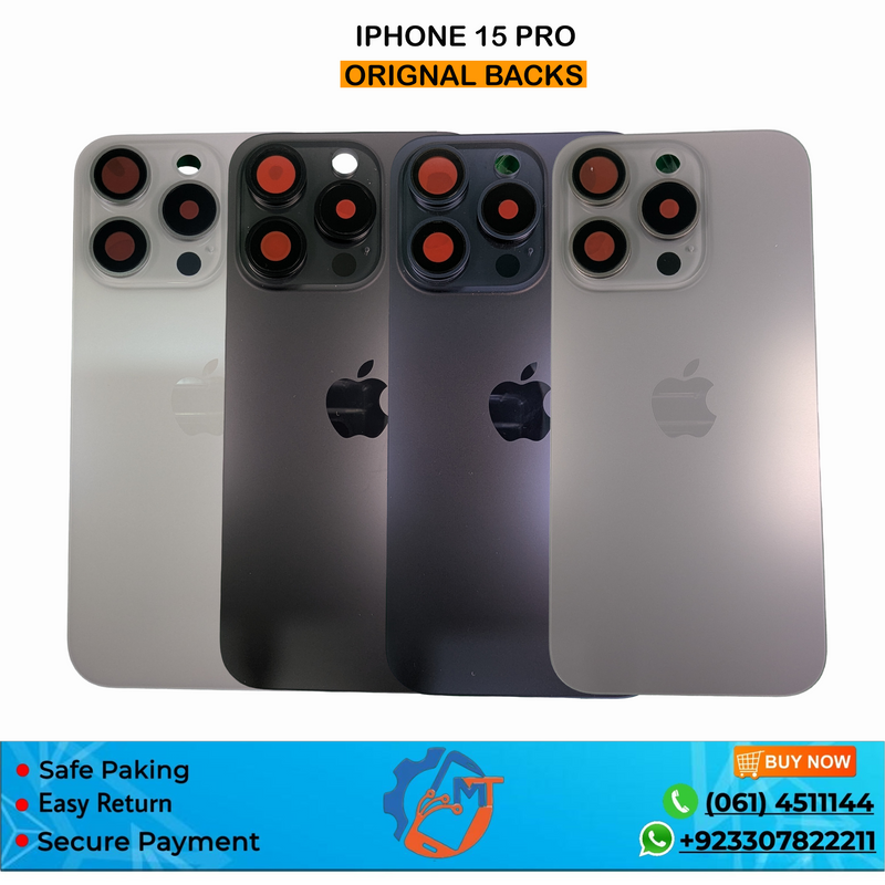 IPHONE 15 PRO 100% ORG BACK COVER MIX COLOUR